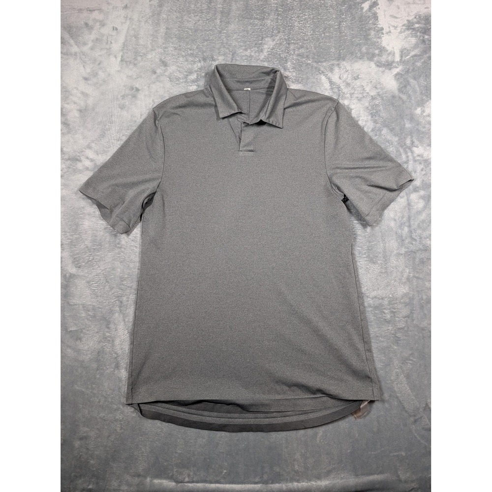 Lululemon Polo Shirt Mens Large Gray Performance Stretch Golf Athletic Top